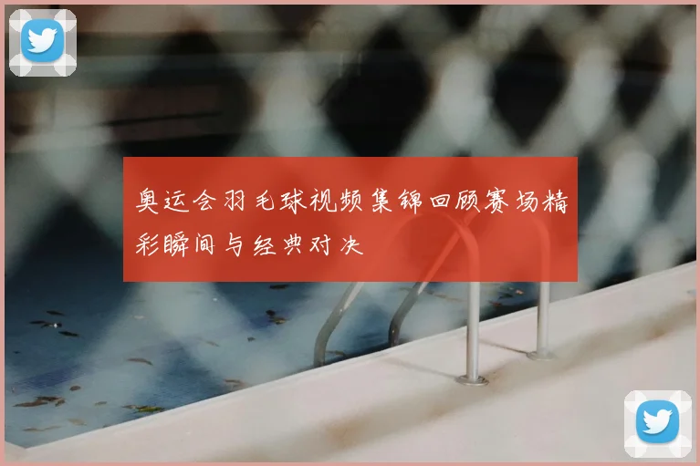 奥运会羽毛球视频集锦回顾赛场精彩瞬间与经典对决